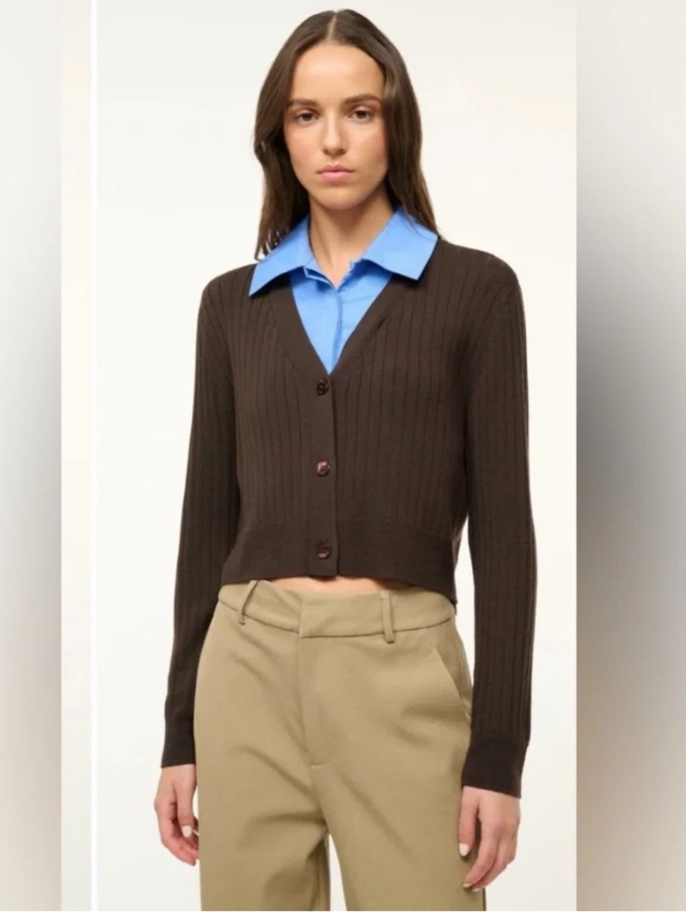STAUD WALLIS COLLARED SWEATER